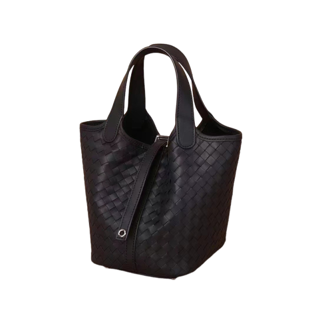 Sac à bandoulière rétro pour femme, couche de tête, panier à légumes tissé en cuir de vache, sac à main simple, sac à bandoulière texturé, sac seau incliné