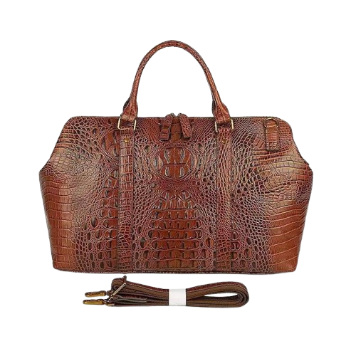 Crocodile grain men's bags large capacity handbag leather travel bag business travel bag luggage bag female shoulder crossbody bag