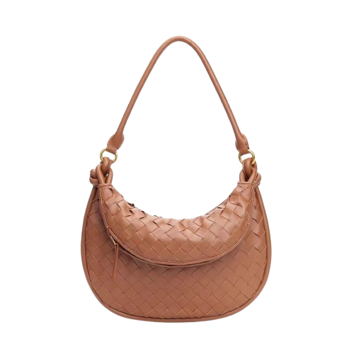 Fashion new woven bag crescent bag niche soft leather handbag hand carry underarm bag temperament hundred shoulder bag female